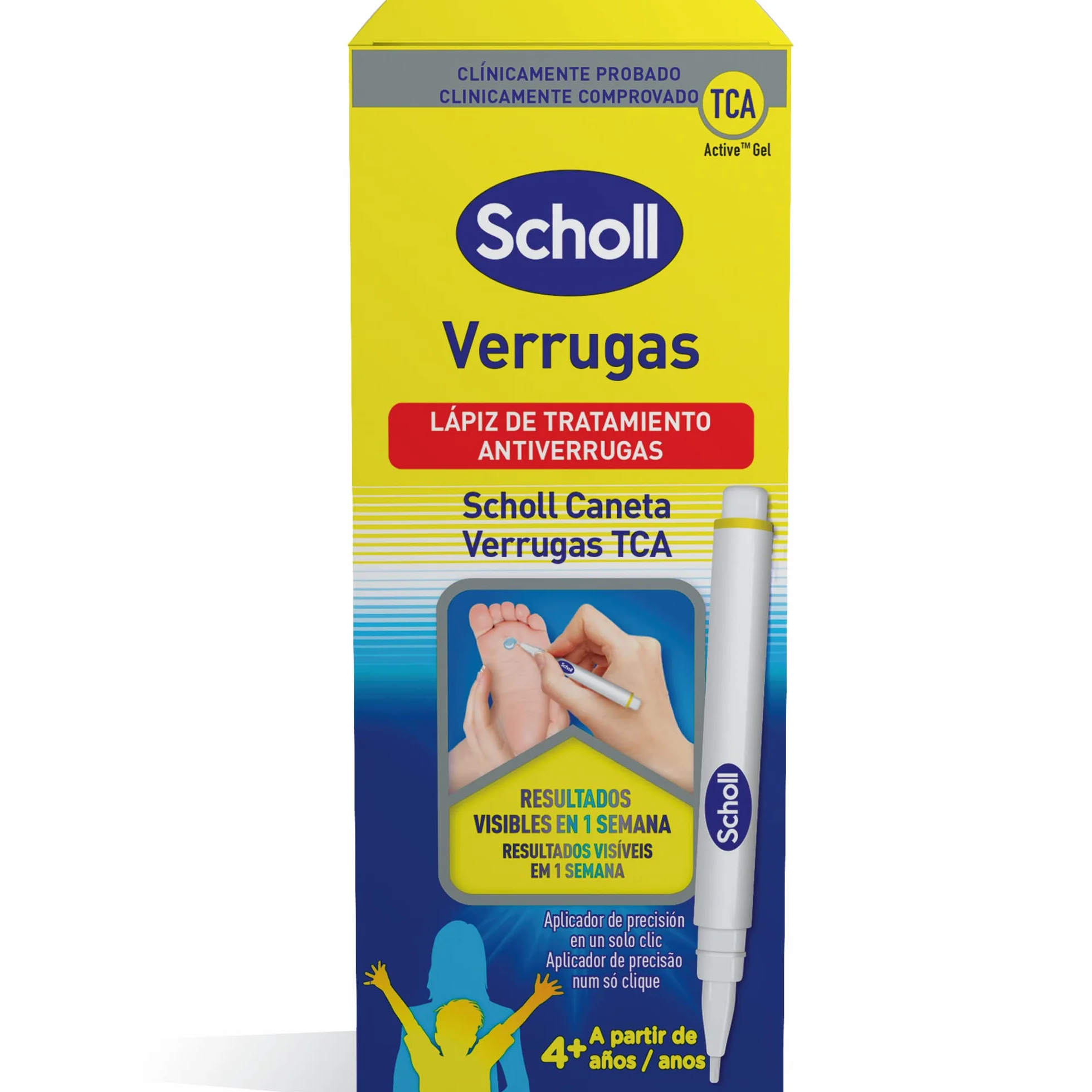 Dr. Scholl's Lapiz de Tratamiento Verrugas - Resultados visibles en una semana - Aplicador de precision - Clinicamente probado - TCA Active Gel