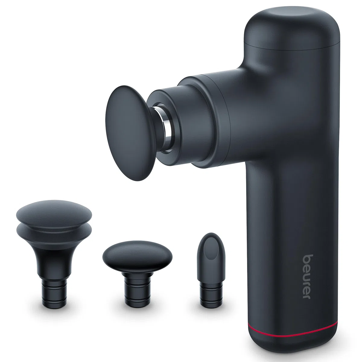 Beurer MG 79 Massage Gun Sensitive, Pistola de masaje muscular y compacta con 3 accesorios, suave masaje de puntos gatillo para zonas sensibles del cuerpo con 3 niveles de intensidad
