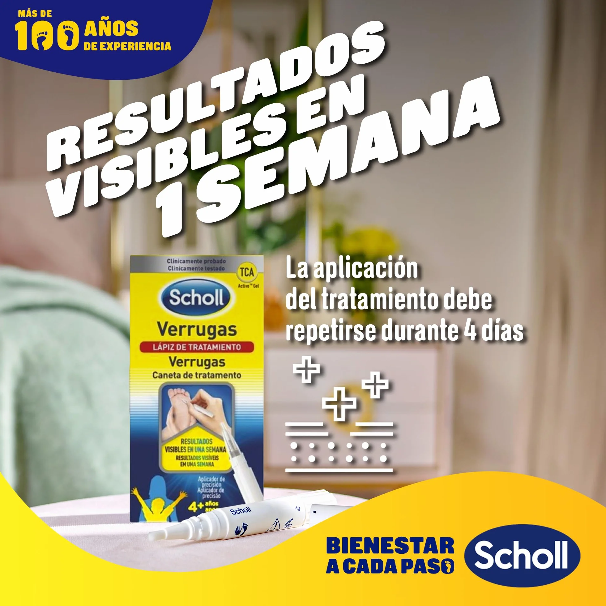 Dr. Scholl's Lapiz de Tratamiento Verrugas - Resultados visibles en una semana - Aplicador de precision - Clinicamente probado - TCA Active Gel