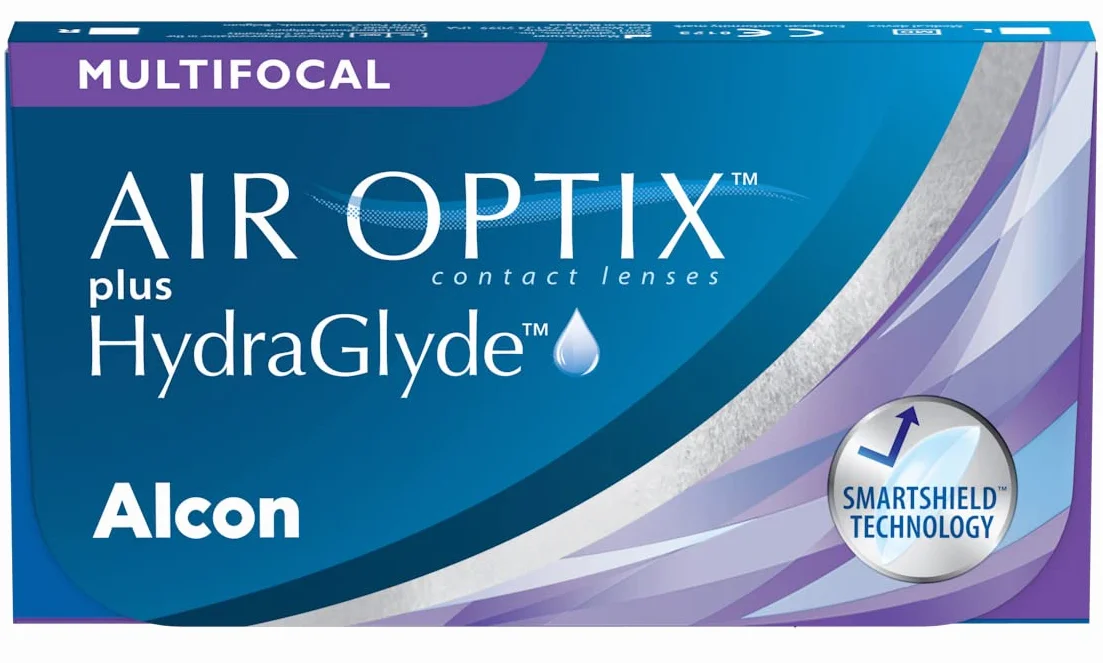 Air Optix plus HydraGlyde Multifocal Lentes de contacto progresivas reemplazo mensual Pack 3 R 8.6 mm D 14.2 mm adición alta +1.25 Diopt