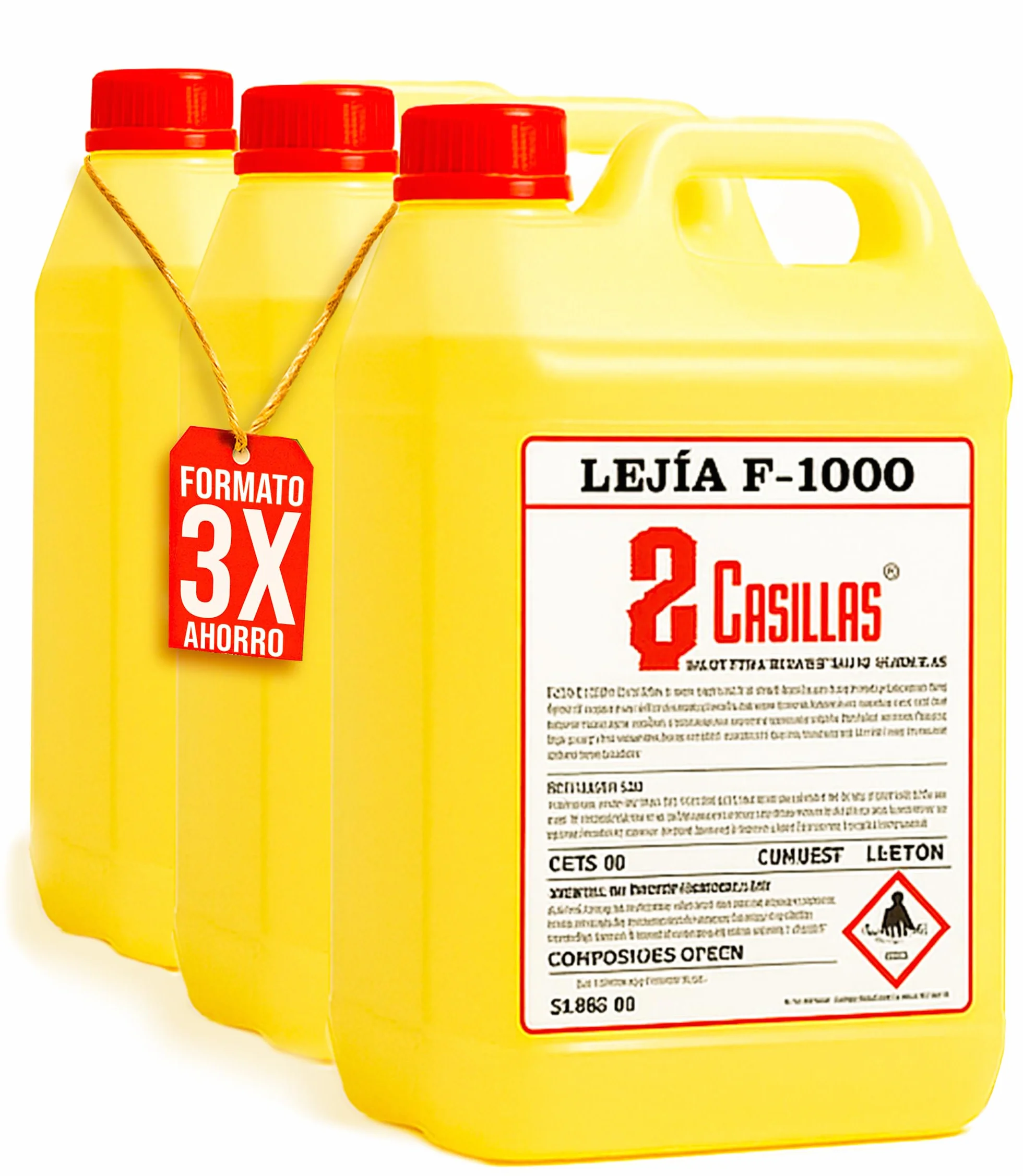 Lejia Profesional 5L Desinfectante Superficies Hogar Baño Cocina Azulejos Suelos Pack Ahorro 3 Garrafas Limpieza Total Antibacteriana Higienizante Elimina Olores Fungicida Sin Restos Cloro